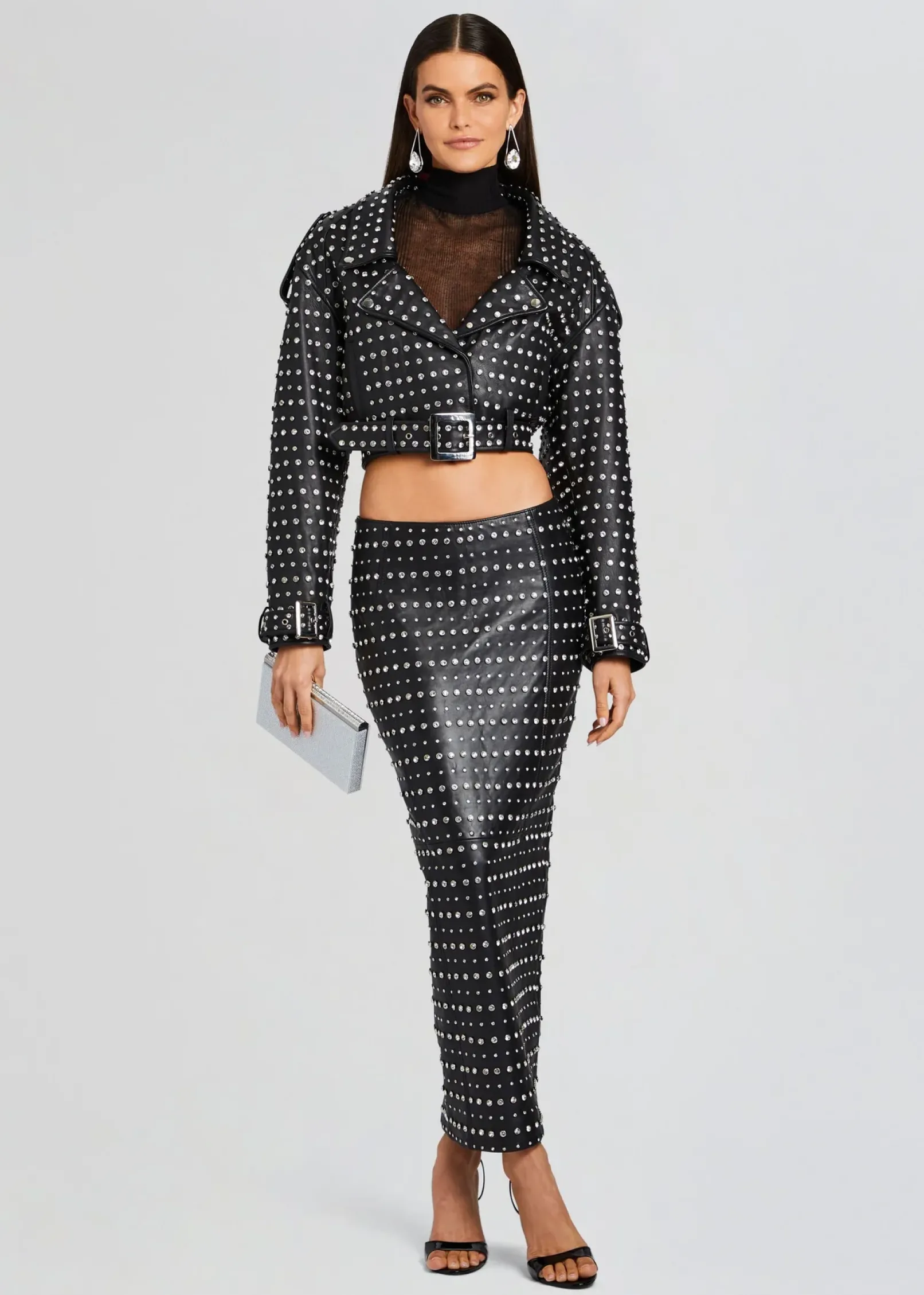 Outlet Mora Embellished Leather Jacket RETROFÊTE