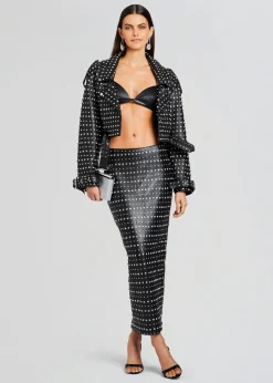 Outlet Mora Embellished Leather Jacket RETROFÊTE