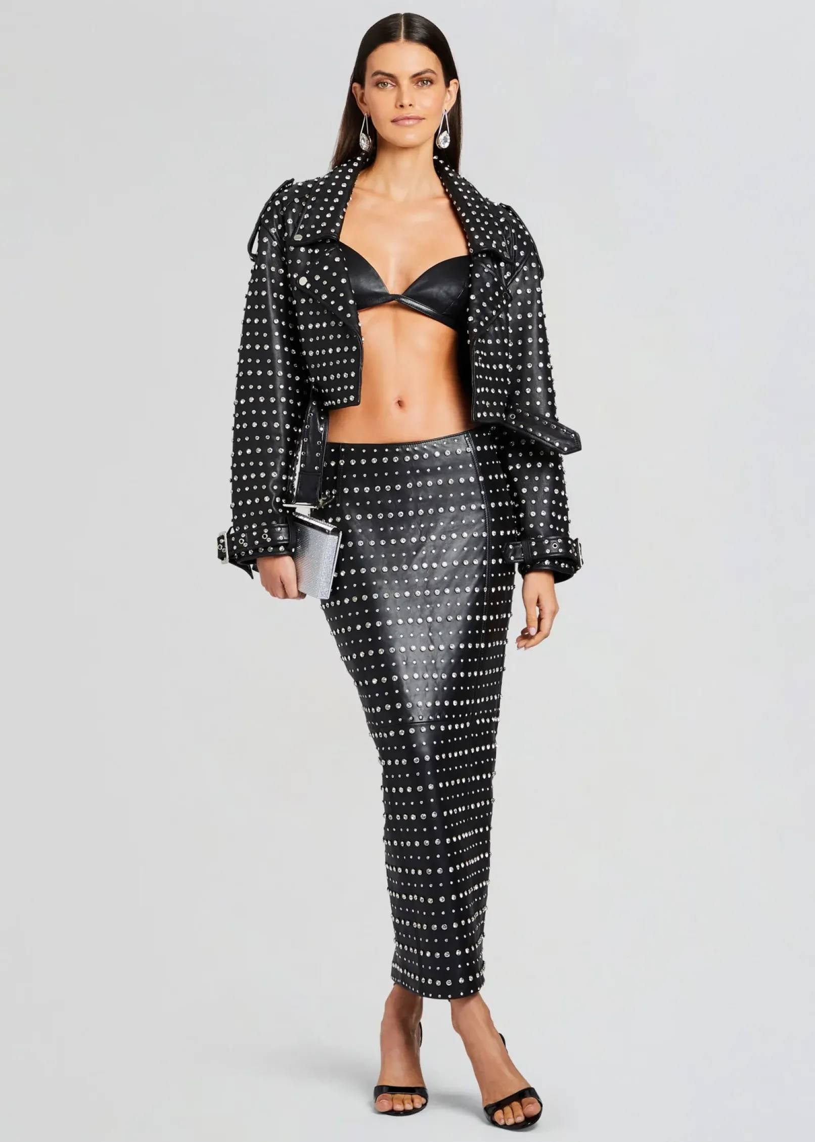 Outlet Mora Embellished Leather Jacket RETROFÊTE