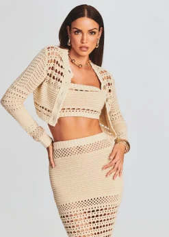 Cheap Nico Knit Crochet Cardigan Sheer Bliss