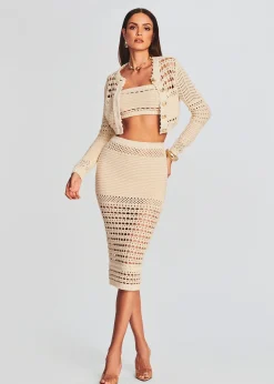 Cheap Nico Knit Crochet Cardigan Sheer Bliss