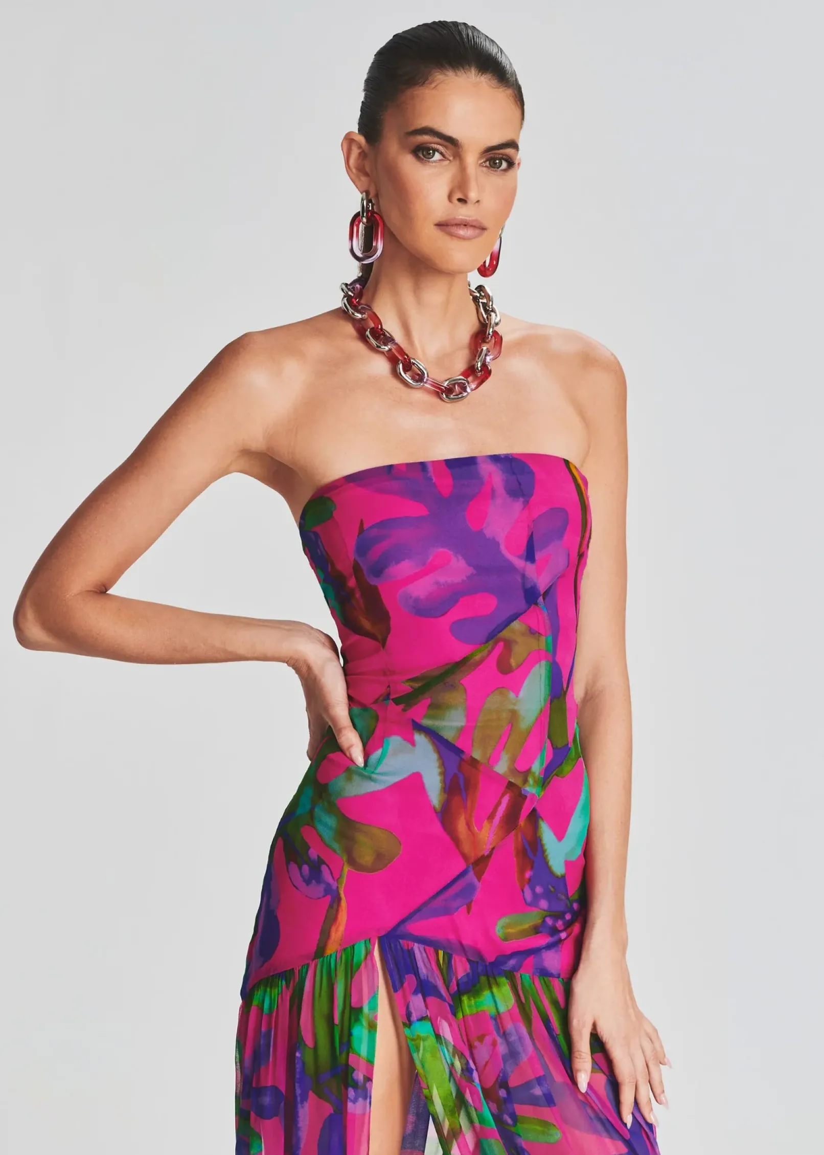 Cheap Nicole Silk Chiffon Dress Gowns
