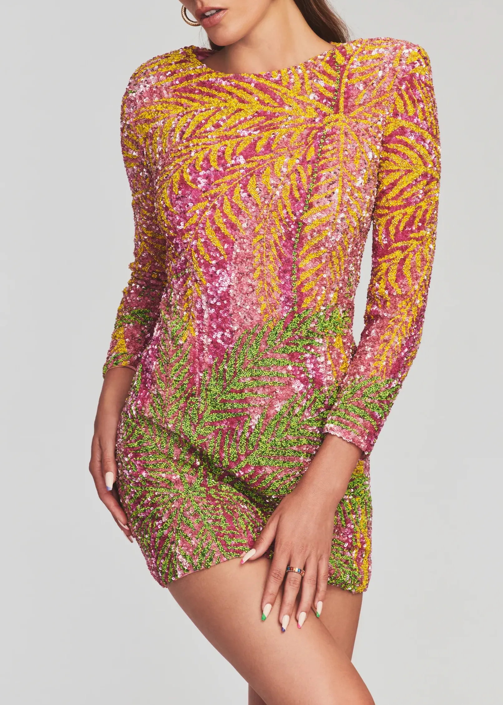 Shop Nikki Sequin Palm Dress Dresses