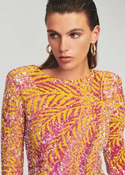 New Nikki Sequin Palm Dress Final Sale