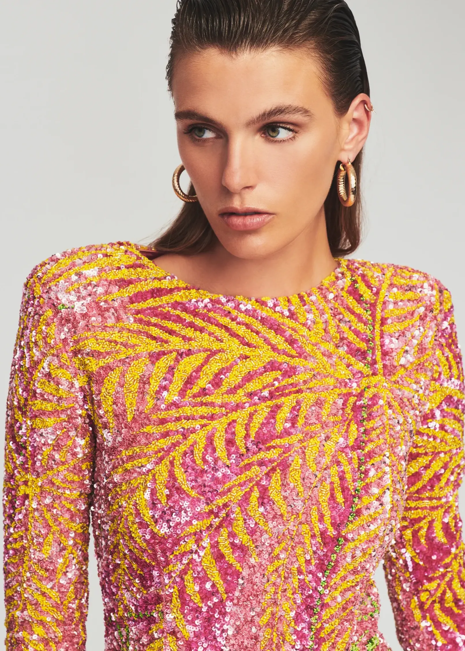 New Nikki Sequin Palm Dress Final Sale