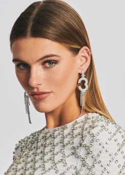 Store Number Rhinestone Earring Accessories