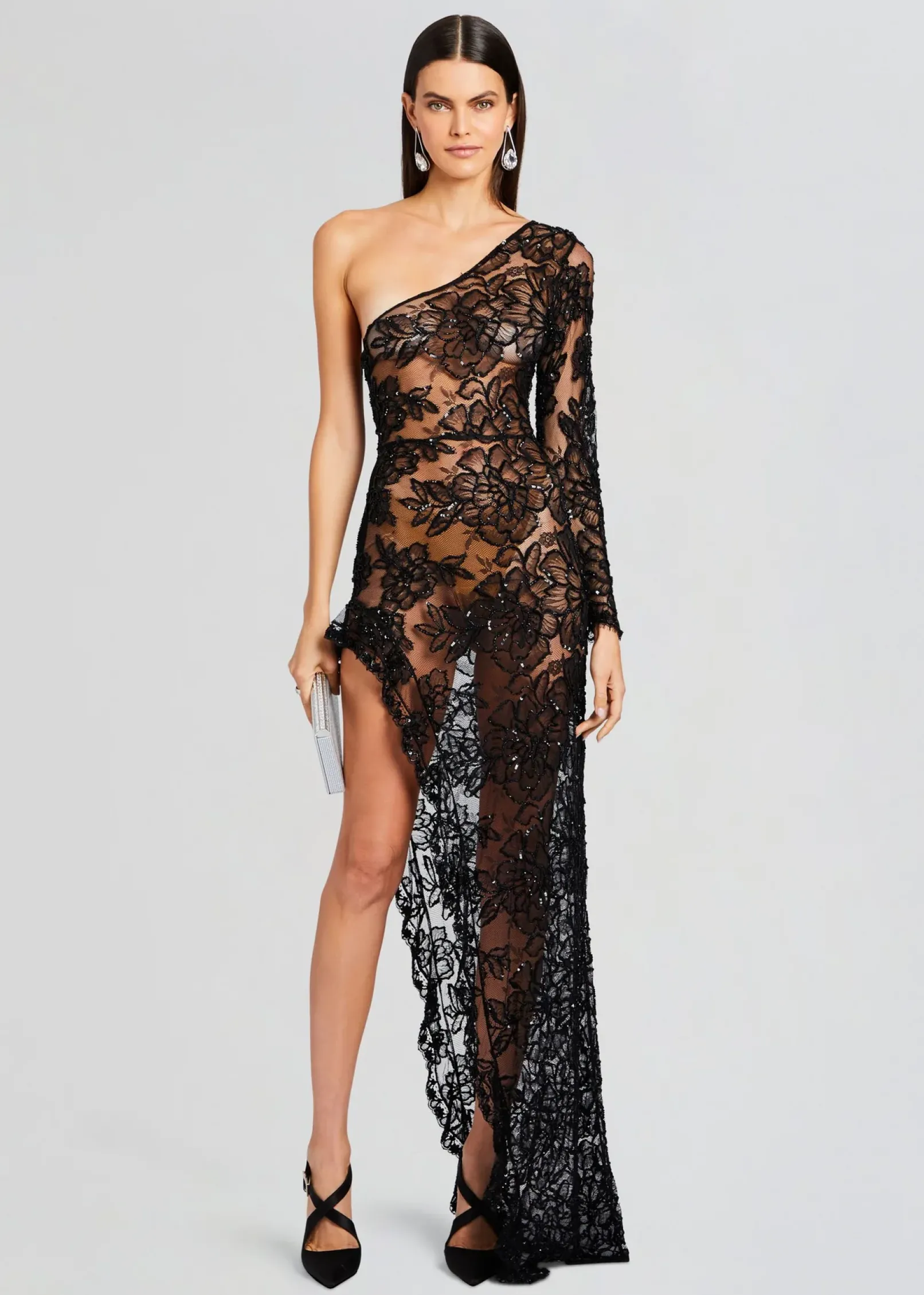 Cheap Olimpia Embellished Lace Dress Sheer Bliss