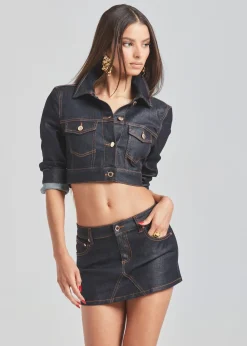 Shop Ollie Cropped Denim Jacket Jackets