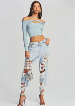 Discount Omar Drop Boyfriend Jean Denim