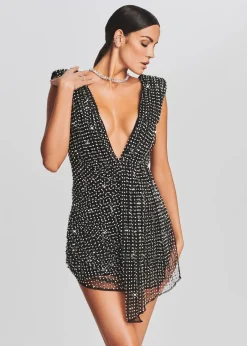 Clearance Onyx Crystal Embellished Dress Guest Of
