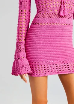 Flash Sale Peony Knit Crochet Dress Resort '24