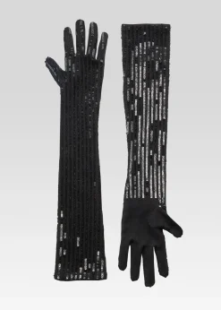 Outlet Plaza Sequin Knit Gloves Accessories