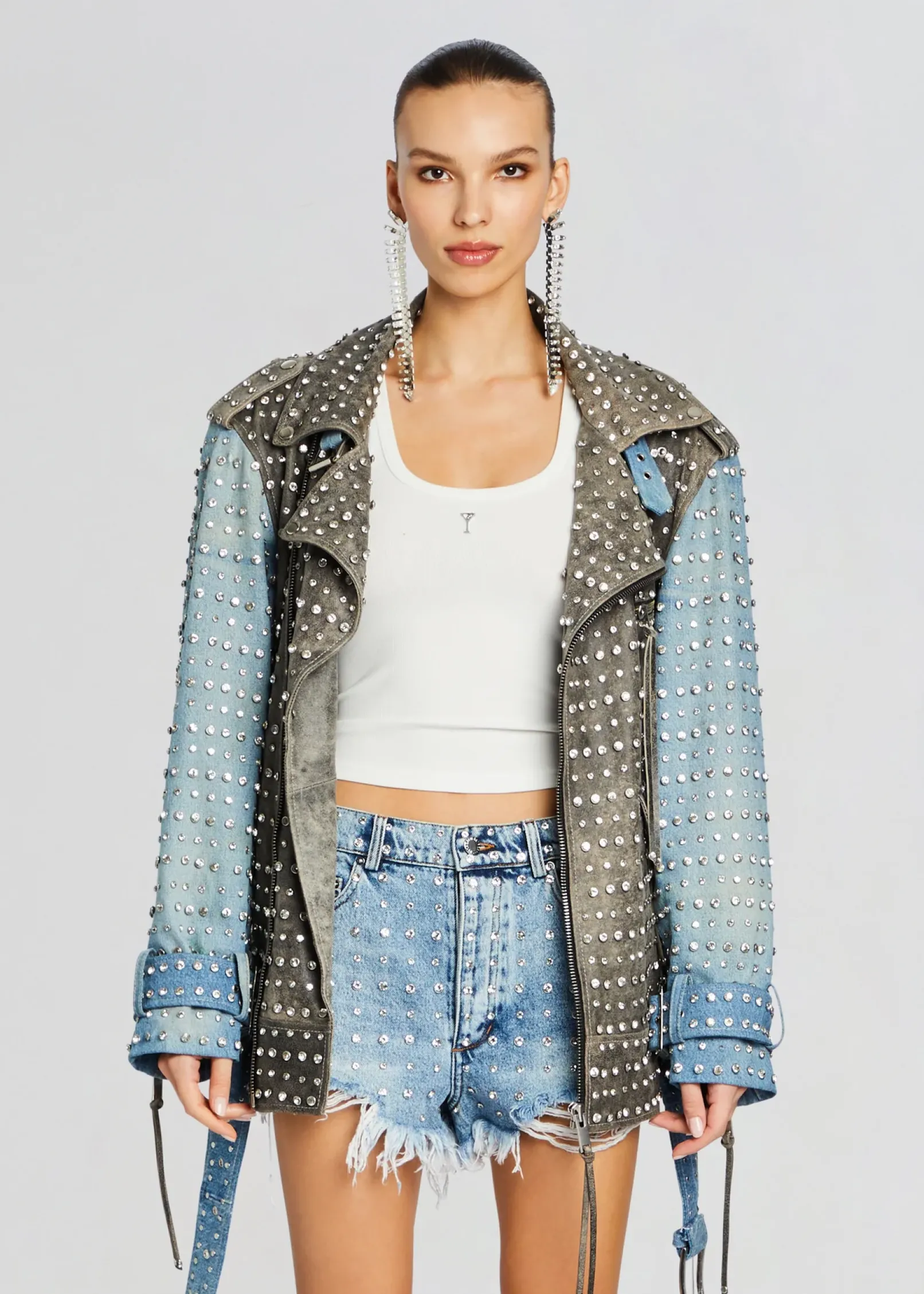 Shop Rebel Embellished Leather Jacket RETROFÊTE