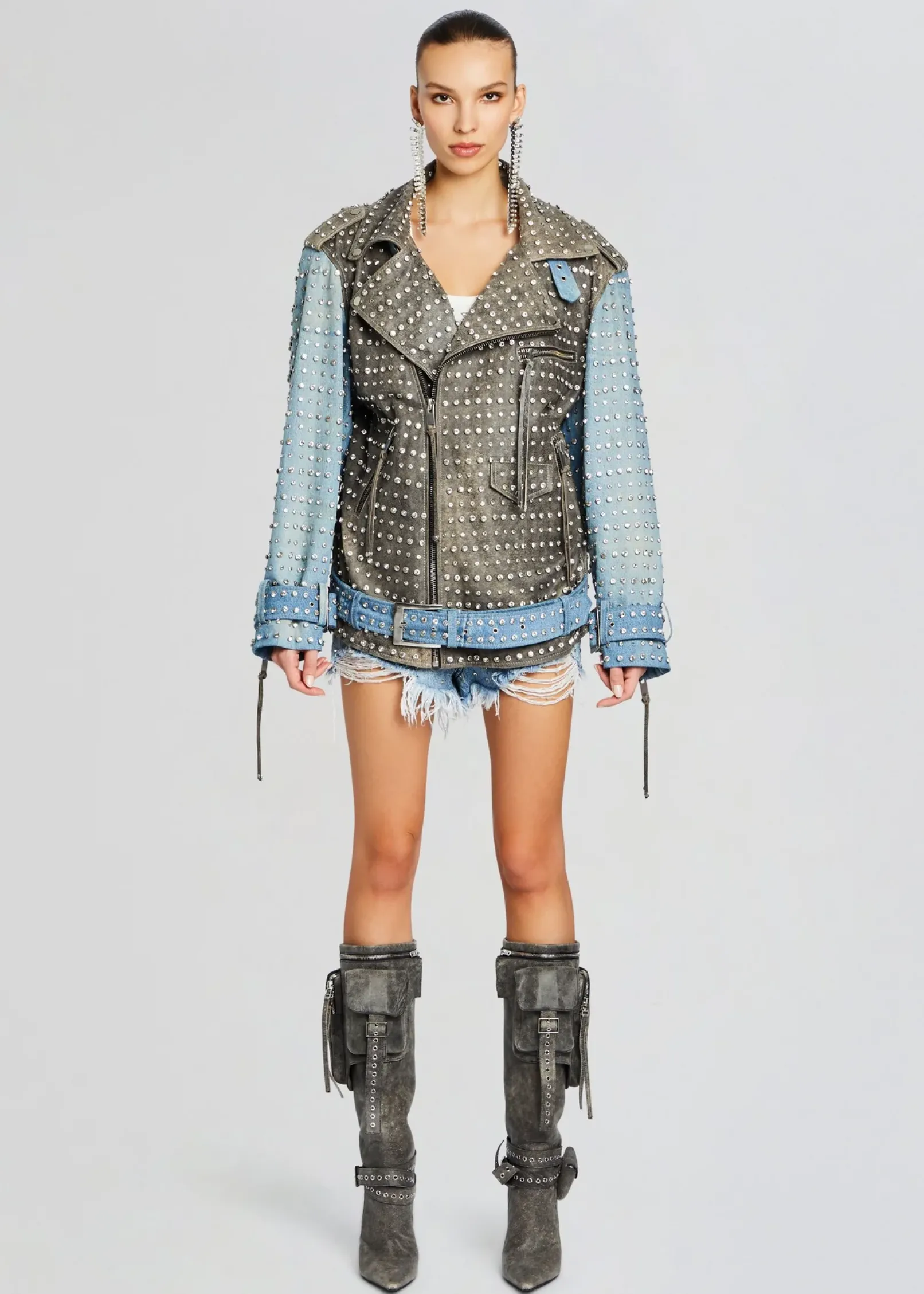 Shop Rebel Embellished Leather Jacket RETROFÊTE