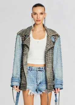 Flash Sale Rebel Embellished Leather Jacket Jackets