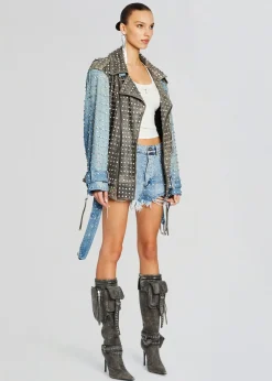 Flash Sale Rebel Embellished Leather Jacket Jackets