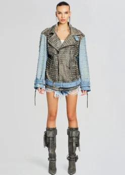 Flash Sale Rebel Embellished Leather Jacket Jackets