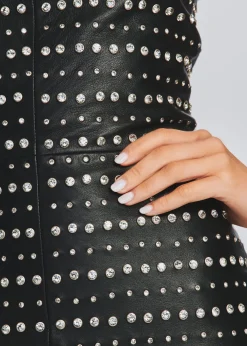 Cheap Rhya Embellished Leather Dress RETROFÊTE