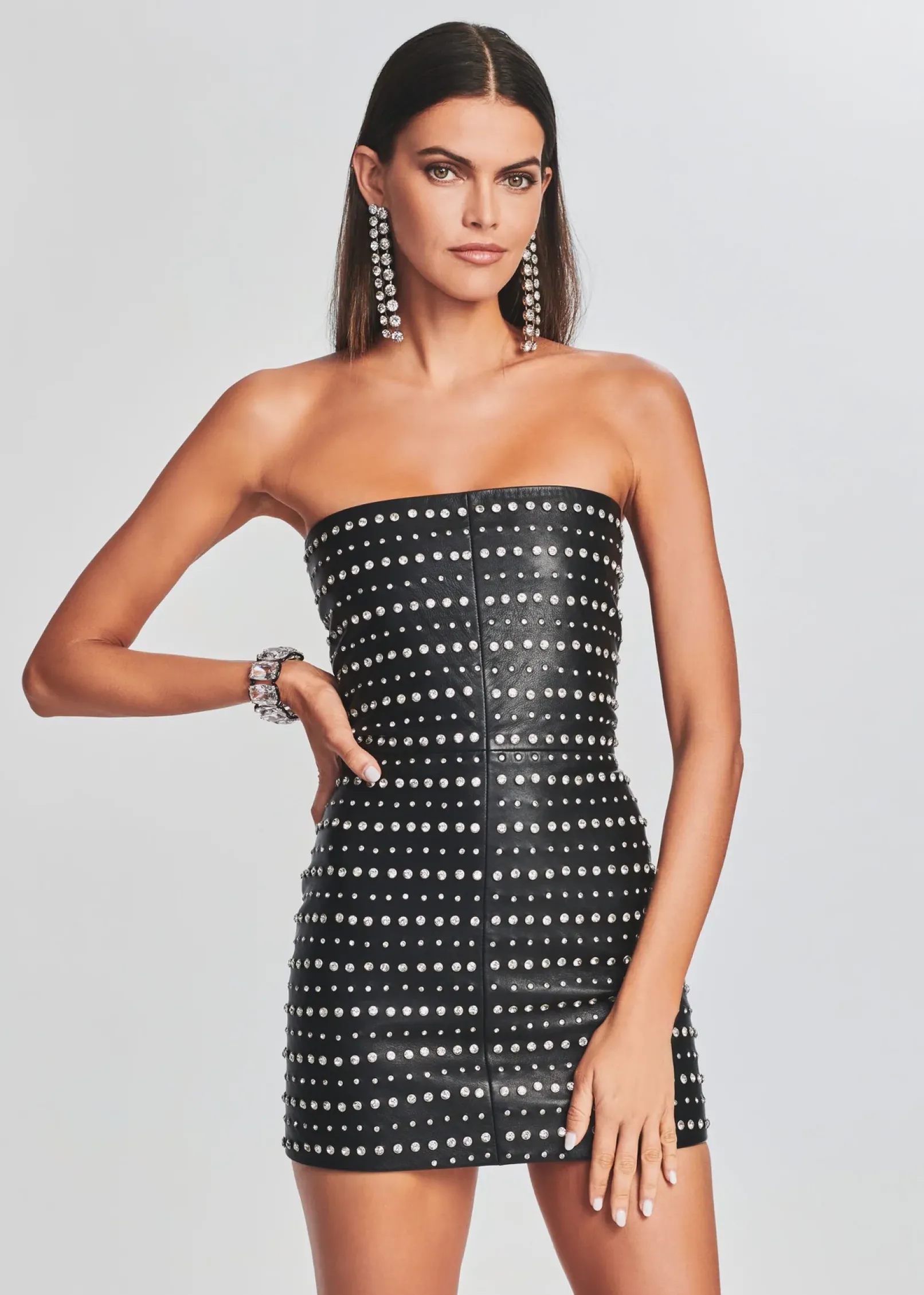 Cheap Rhya Embellished Leather Dress RETROFÊTE