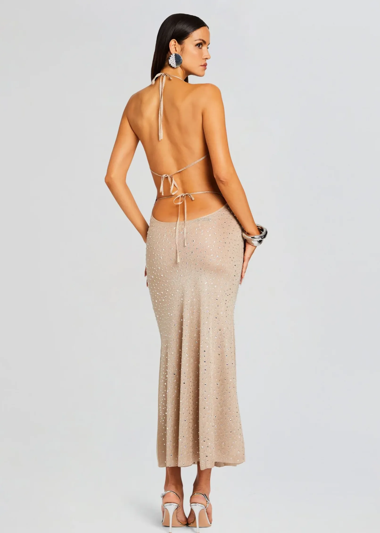 Best Sale Saar Embellished Knit Dress Subtle Shimmer