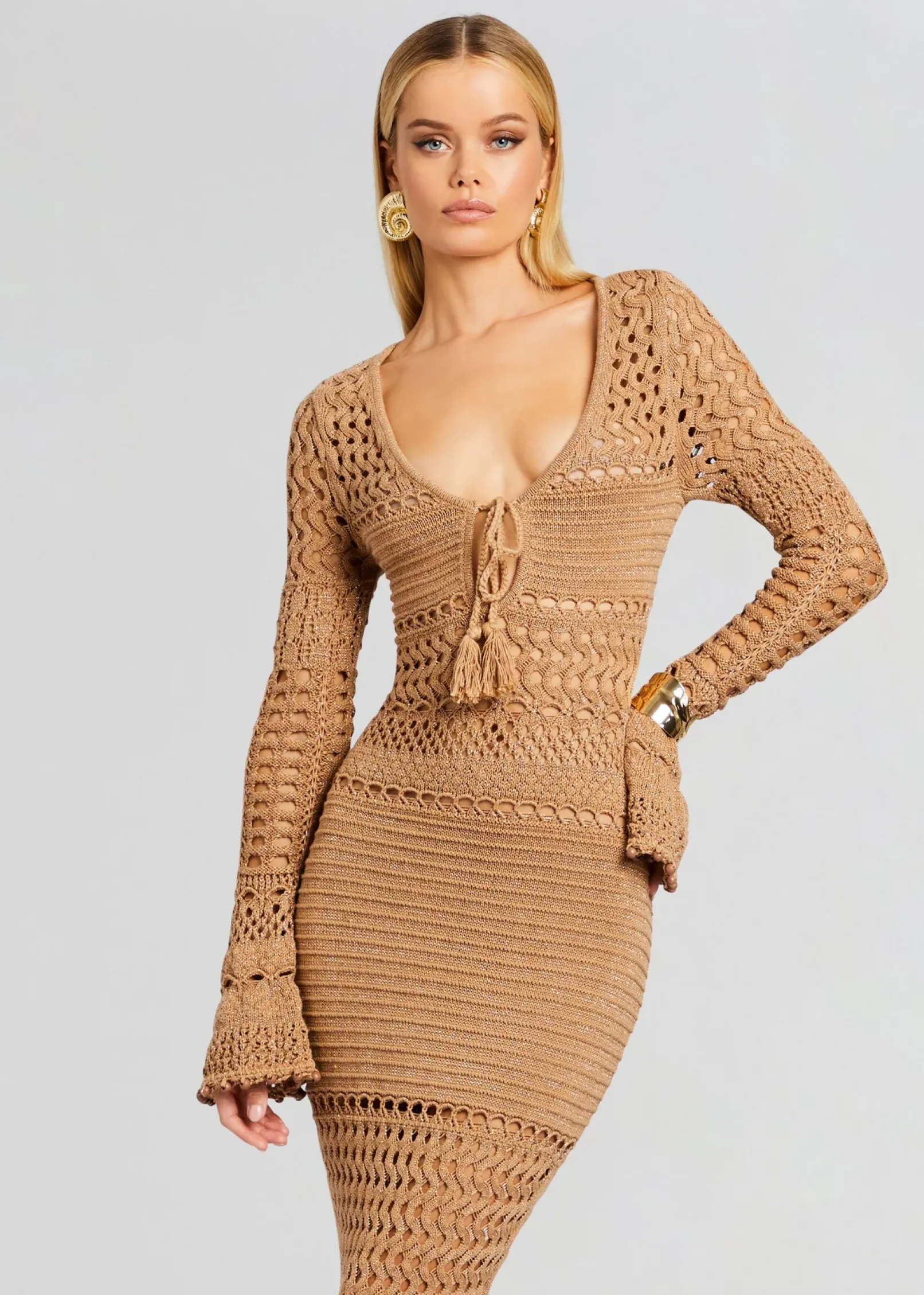 Cheap Sereno Knit Crochet Dress RETROFÊTE