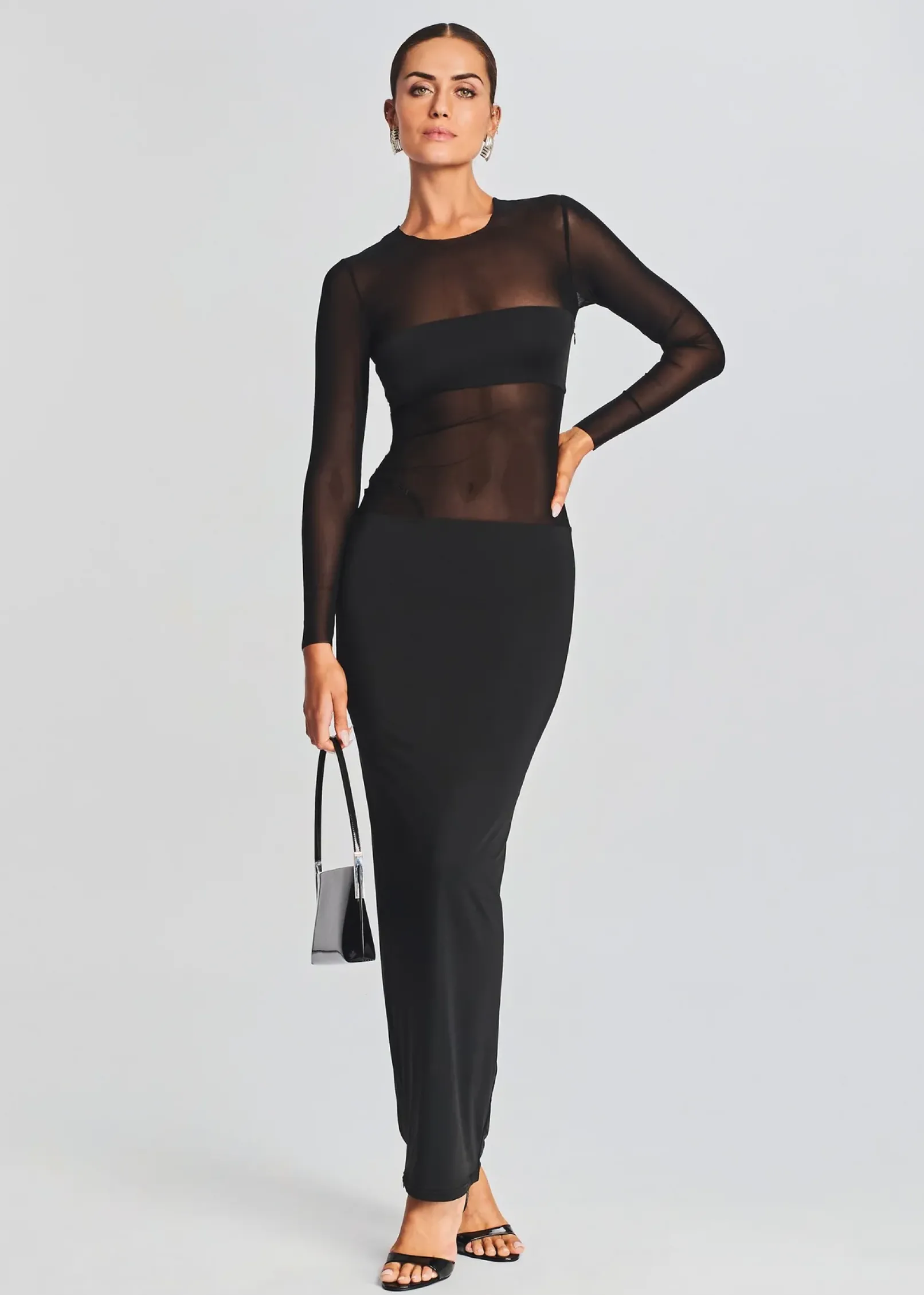 Shop Silver Maxi Dress Dresses