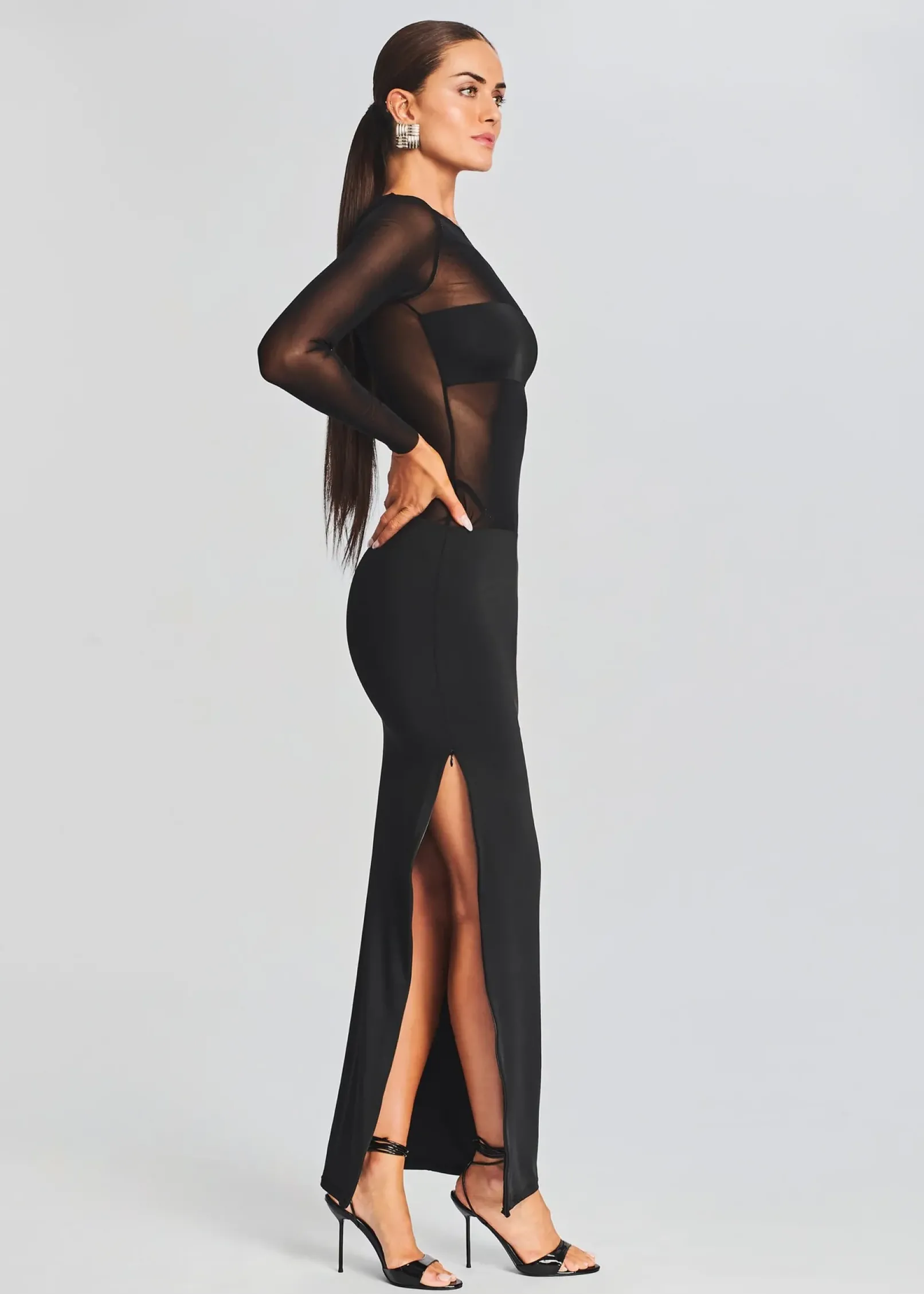 Shop Silver Maxi Dress Dresses