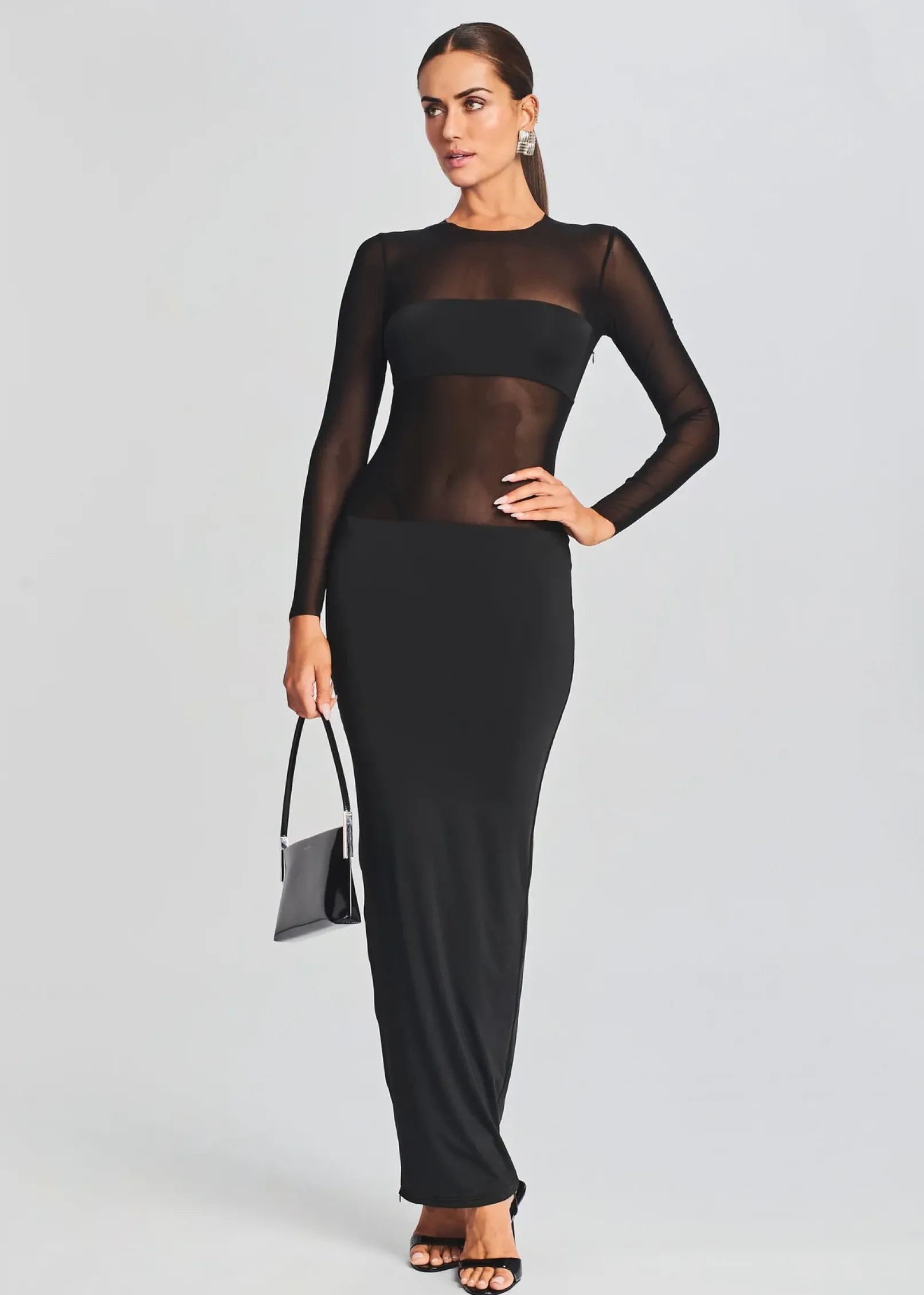 Shop Silver Maxi Dress Dresses