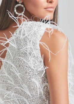 Shop Sina Feather Dress Reception Dresses