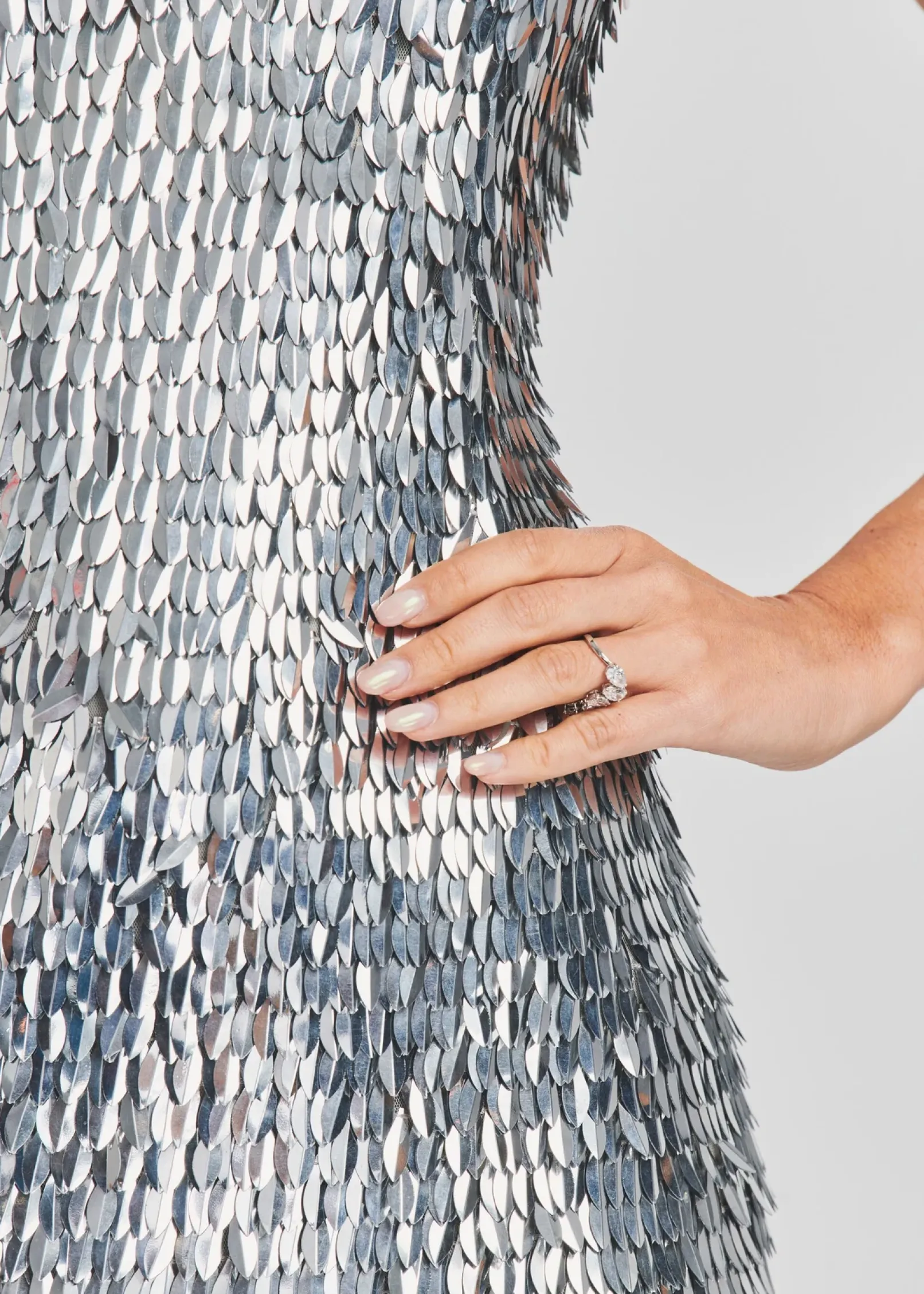 Sale Sirena Feather Sequin Dress Guest Of