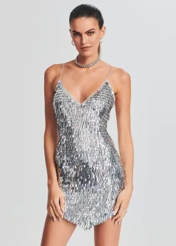 Sale Sirena Feather Sequin Dress Guest Of