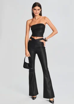 Store Sloane Coated Denim Flare Jean Denim