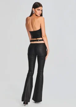Store Sloane Coated Denim Flare Jean Denim