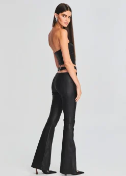 Fashion Sloane Coated Denim Flare Jean Bottoms