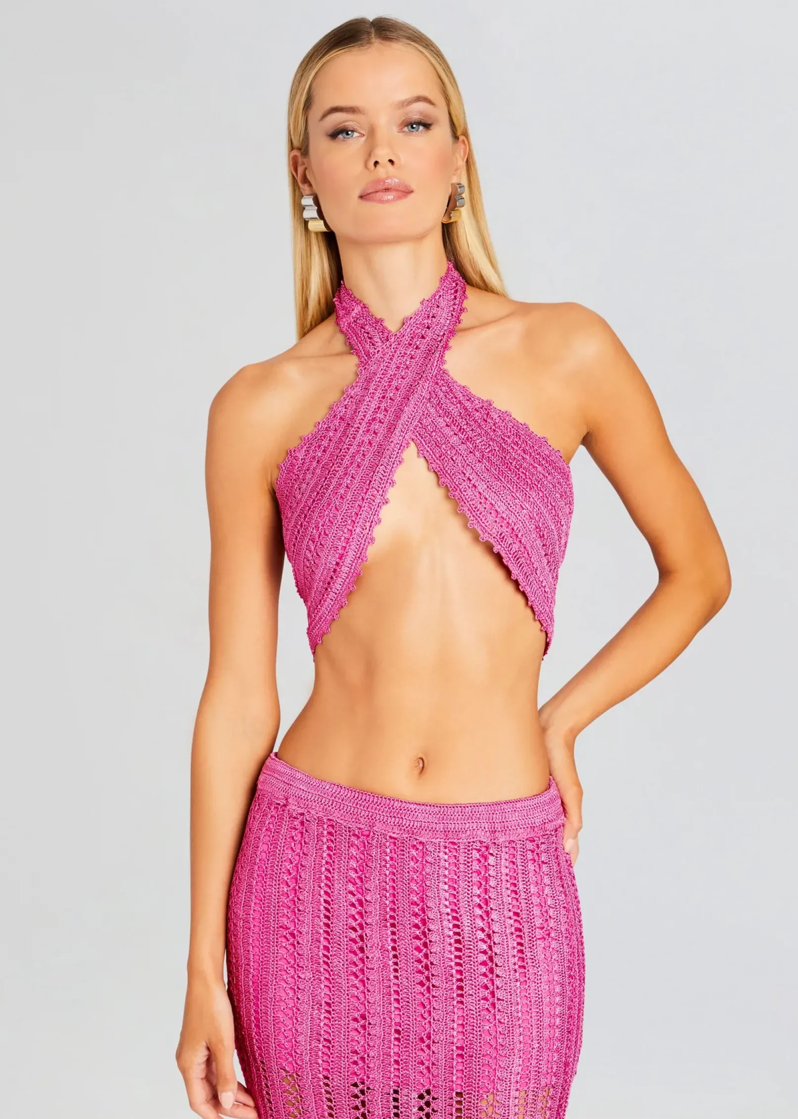 Outlet Susan Crochet Wrap Top Sheer Bliss