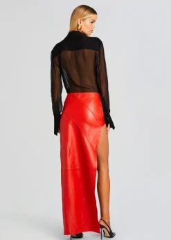 Shop Tash Leather Skirt Exclusively Ours