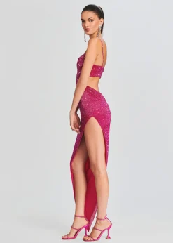 Discount Topaz Glass Beaded Dress Maxi