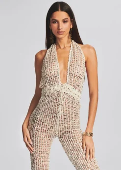 Shop Tosca Sequin Crochet Jumpsuit Honeymoon Looks