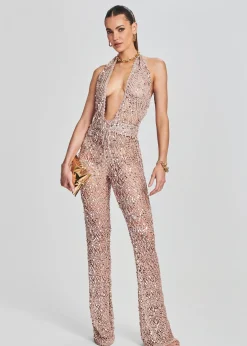Online Tosca Sequin Crochet Jumpsuit Honeymoon Looks
