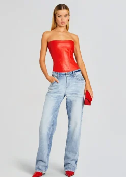 Flash Sale Veda Leather Top Exclusively Ours