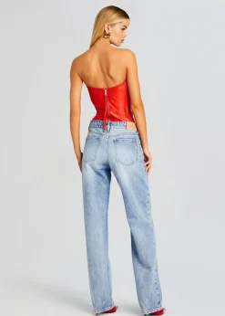 Flash Sale Veda Leather Top Exclusively Ours