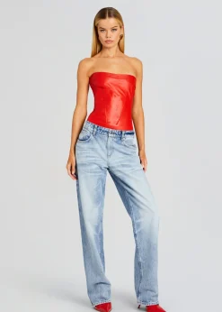 Flash Sale Veda Leather Top Exclusively Ours