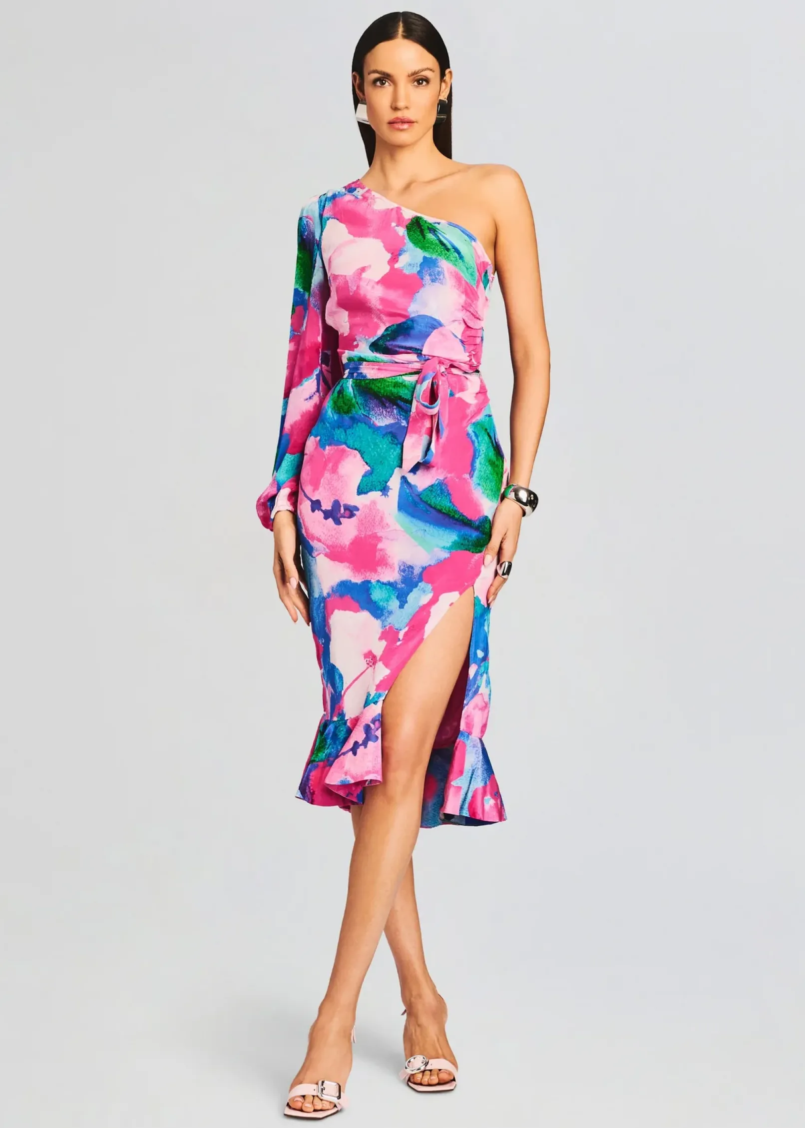 Outlet Vesa One Shoulder Midi Dress Midi