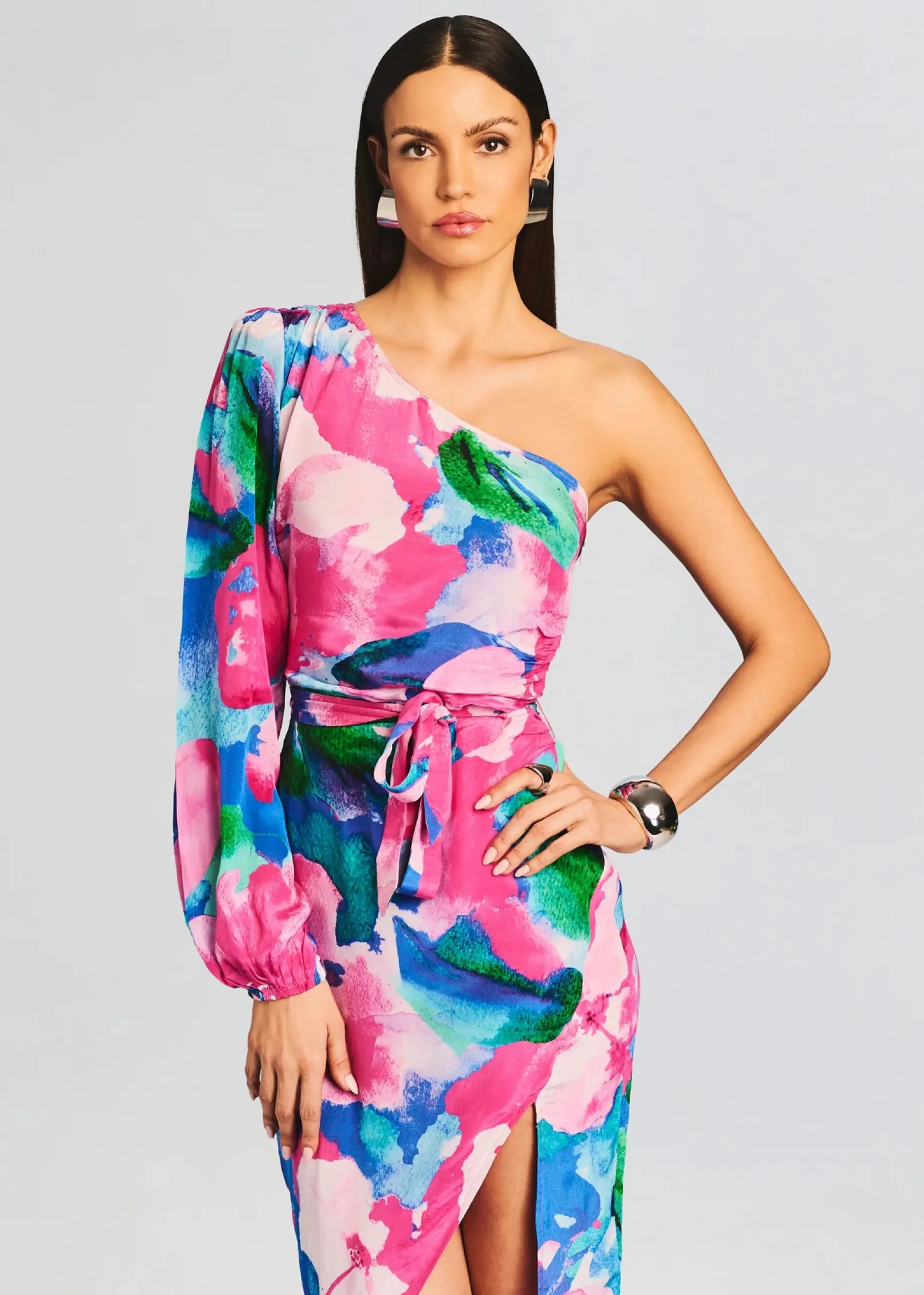 Sale Vesa One Shoulder Midi Dress Dresses