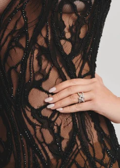 Cheap Winnie Embellished Lace Dress RETROFÊTE