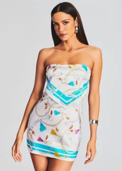 Sale Wonda Strapless Silk Scarf Dress Dresses